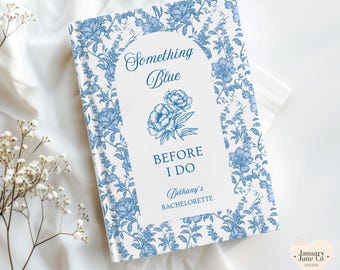 Something Blue Before I do Bachelorette Party Memory Book, Letters to the Bride Gift Party Keepsake, Custom Bachelorette Guest Book Notebook