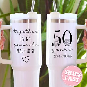Personalized 50th Anniversary Tumblers 40oz Custom Wedding Anniversary Mugs Anniversary Gift for 50 th Anniversary Gift for Parents