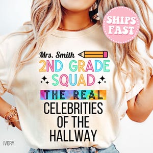 Comfort Colors Second Grade Teacher Shirt 2nd Grade Teacher Team Tshirt Personalized Teacher Name Tee 2nd Grade Teacher Back to School Shirt