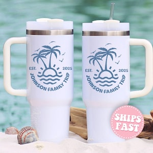 Personalized Family Vacation Tumbler for Family Trip 40oz Tumbler, Custom Name Beach Vacation Tumbler 2025 Family Trip Gift for Vacation Cup