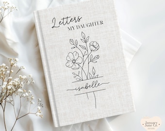 Letters To My Daughter Journal, Dear Daughter Notebook, New Mom Baby Shower Gift, Personalized Name Custom Journal Gift Memory Book Keepsake