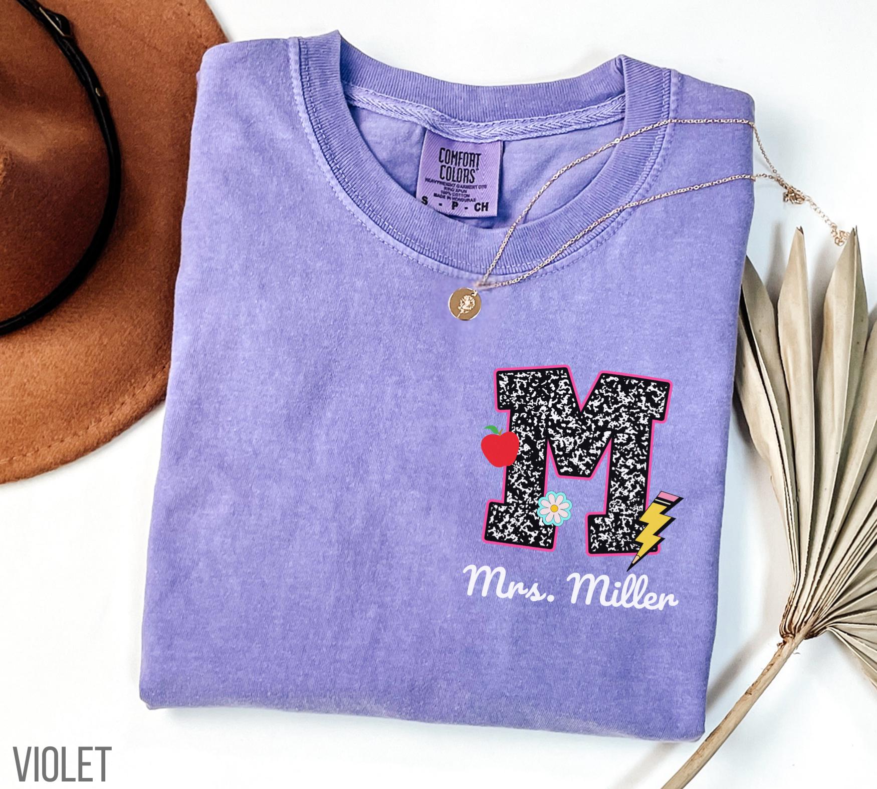Comfort Colors Custom Teacher Name Shirt, Personalized Teacher Appreciation Gift for Teacher Shirt, Back to School Tee, Teacher Team Tshirts