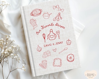 Personalized Recipe Book for Couples, Custom Name Family Cookbook Recipe Book, Cook Book Newlywed Gift, Cooking Journal, Wedding Gift Idea