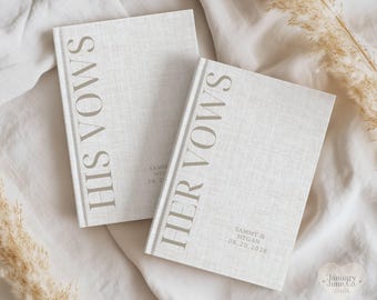 Personalized Wedding Vow Books Custom His and Her Vow Booklets Wedding Day Vow Journals Engagement Gift Wedding Ceremony Keepsake
