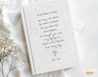 Sister in Christ Prayer Journal Personalized Custom Bible Study Gift for Friend Faith Journal Scripture Journal Religious Gift for Christian