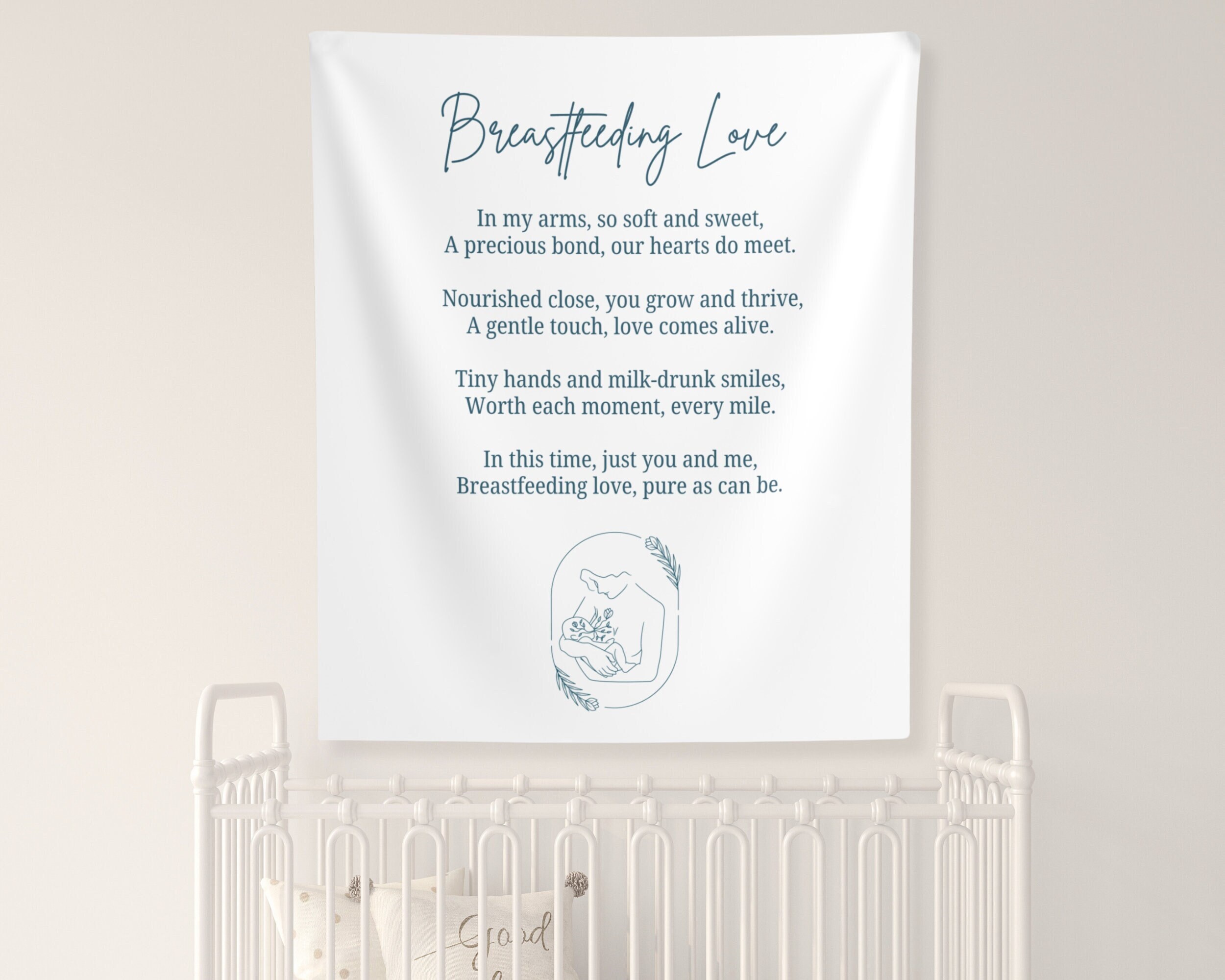 Nursery Wall Decor, Breastfeeding Poem Banner, Lactation Consultant ...