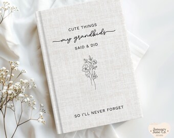 Personalized Gift for Grandparent Announcement Gift Journal for Grandma Gift from Grandkids Grandchildren Memory Book Grandmother Notebook