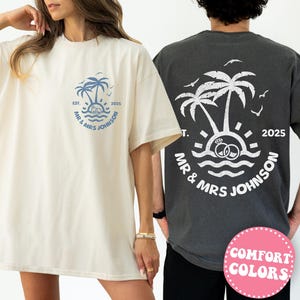 Honeymoon Shirt, Matching Honeymoon Shirt for Couple Custom Honeymoon Mr and Mrs Shirt Beach Honeymoon TShirt Matching Honeymoon Outfit Tee