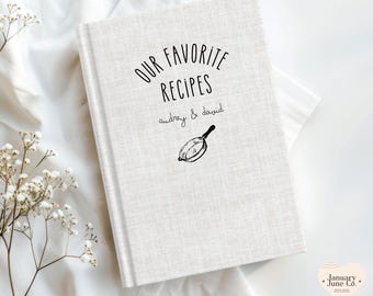 Personalized Recipe Book for Couples, Custom Name Family Cookbook Recipe Book, Cook Book Newlywed Gift, Cooking Journal, Wedding Gift Idea