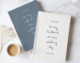 Personalized Wedding Vow Books Custom His and Her Vow Booklets Wedding Day Vow Journals Engagement Gift Wedding Ceremony Keepsake
