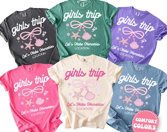 Custom Girls Trip Shirts, Girls Vacation 2025 Shirts, Comfort Colors Girls Weekend Tshirts, Summer Vacation Tee, Matching Beach Vacation Top
