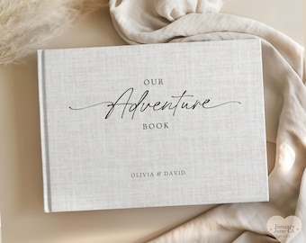 Album photo « Notre aventure », livre de souvenirs pour couples, cadeau personnalisé pour le 1er anniversaire de mariage, journal de mariage sur mesure, cadeau pour jeunes mariés