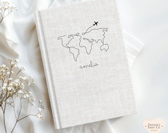 Traveling Journal, Personalized Trip Journal, Travel Diary, Vacation Planner, Vacation Journal, Adventure Book, Custom Gift for Traveler