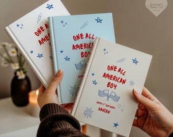 All American Boy First Birthday Keepsake Baby Personalized Baby Memory Book New Baby Journal Baby Shower Gift Letters to My Son Notebook