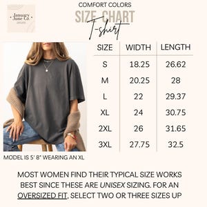 May include: Size chart for a t-shirt with measurements in inches. The chart shows the width and length of the shirt in sizes S, M, L, XL, 2XL, and 3XL.
