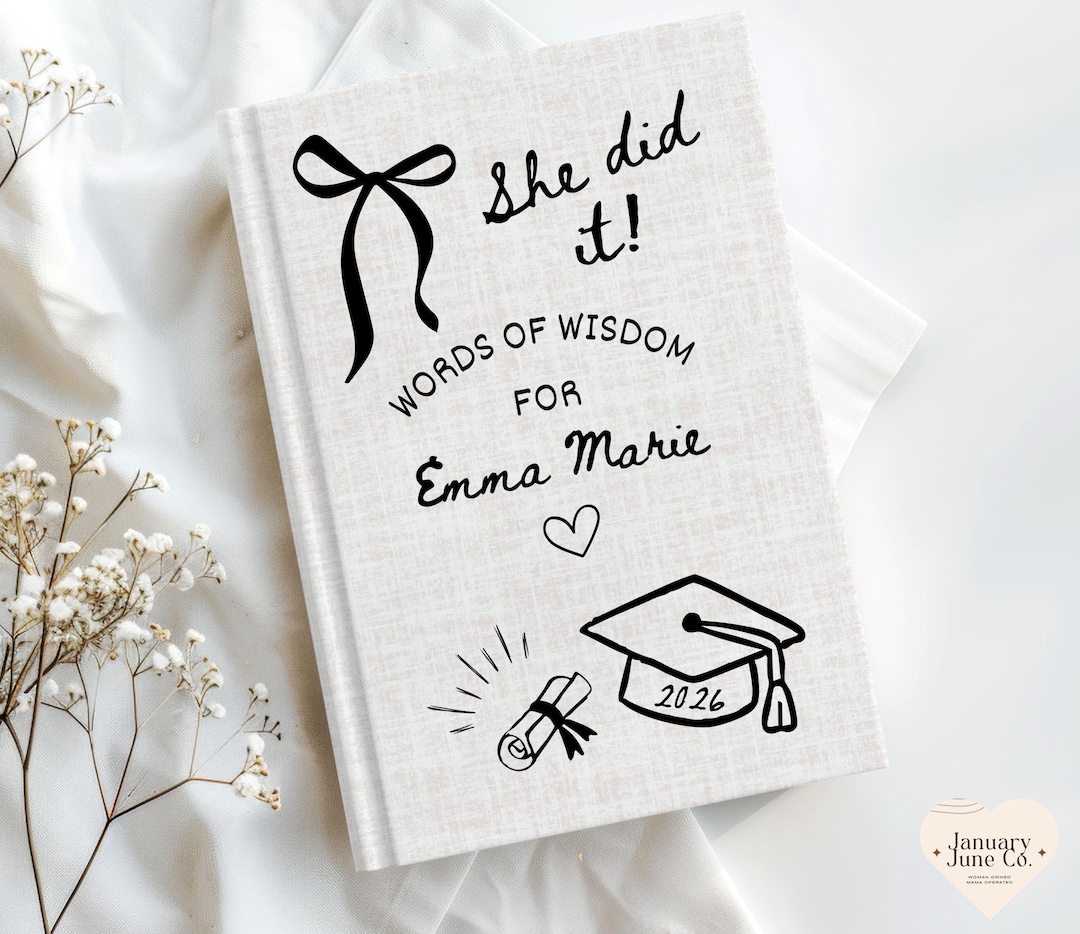 Custom Graduation Advice Journal, Personalized Graduation Party Guest ...