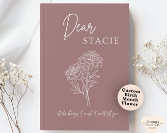 Custom Grief Journal with Birth Flower Personalized Memorial Notebook Sympathy Gift for Loss of Mother Father Husband Wife Bereavement Gift