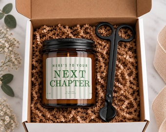 New Chapter Gift Candle Thoughtful Farewell or Retirement New Job Graduation New Home Housewarming Gift for Colleague Teacher Boss or Friend