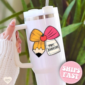 Personalized Teacher Tumbler, Teacher Appreciation Gift, Custom Teacher Name 40oz Tumbler, Back to School, Thank You Gift for Teacher Team
