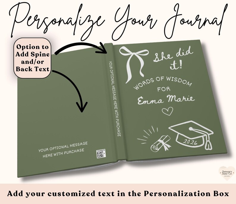Custom Graduation Advice Journal, Personalized Graduation Party Guest ...
