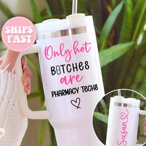 Pharmacy Tech Gift Personalized Pharmacy Tech Tumbler 40oz Custom Pharmacy Tech Mug Funny Pharmacy Tech Gift for Pharmacy Tech Appreciation