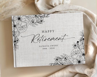 Happy Retirement Memory Book, Personalized Retirement Gift for Him or Her, Retirement Party Signature Album, Sign-in Photo Album Guest Book