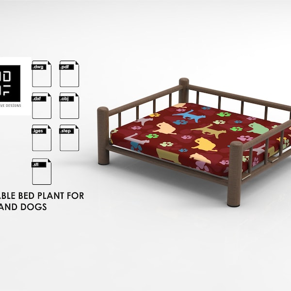 Wooden Bed Frame Plan for Cats and Dogs.