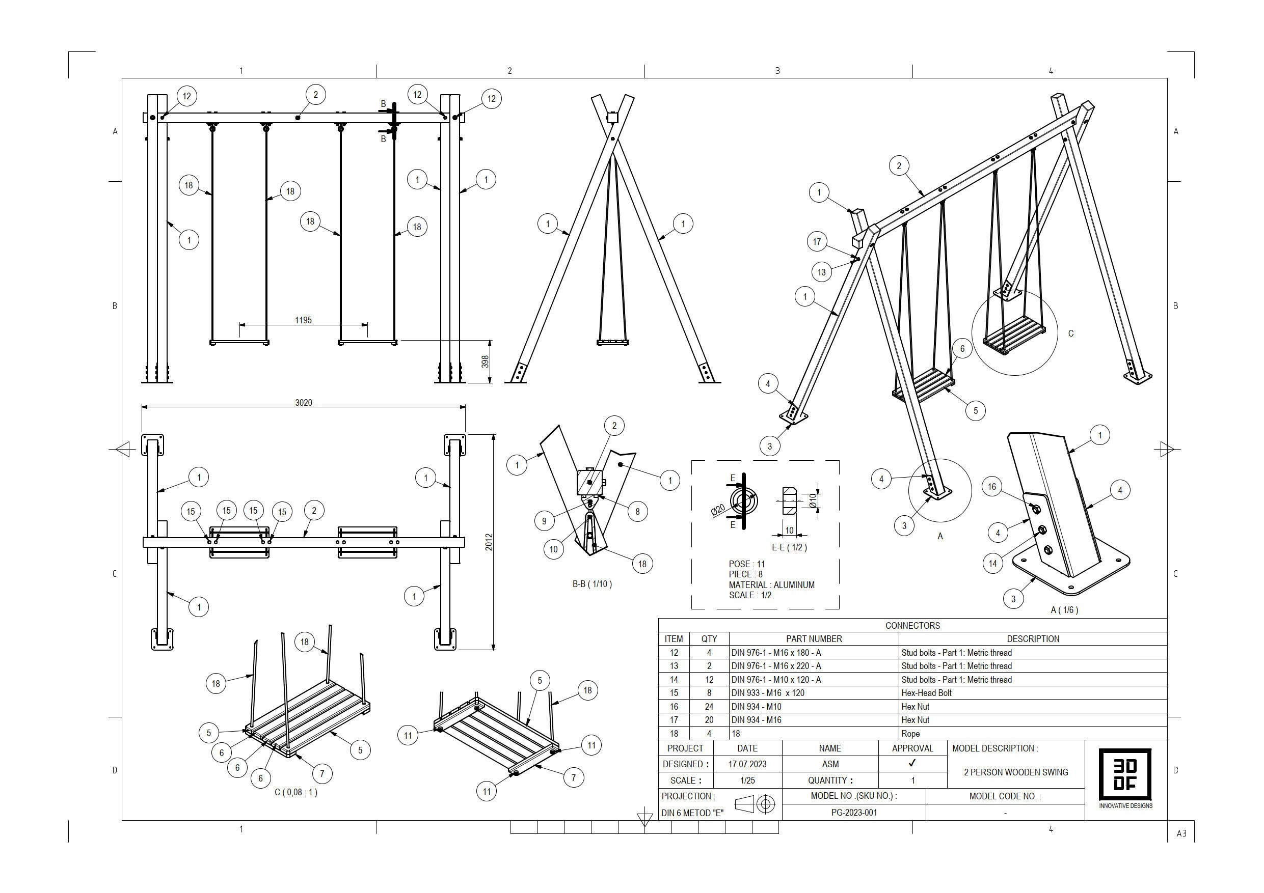 Twoperson Wooden Swing Production Plan. Etsy