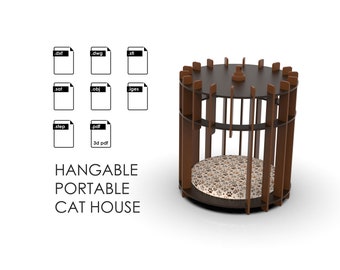 Hangable portable cat and dog house plan.