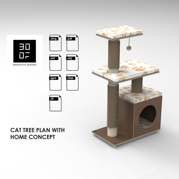 3-tiered, Cat House-Containing, Cat Tree Production Plan.