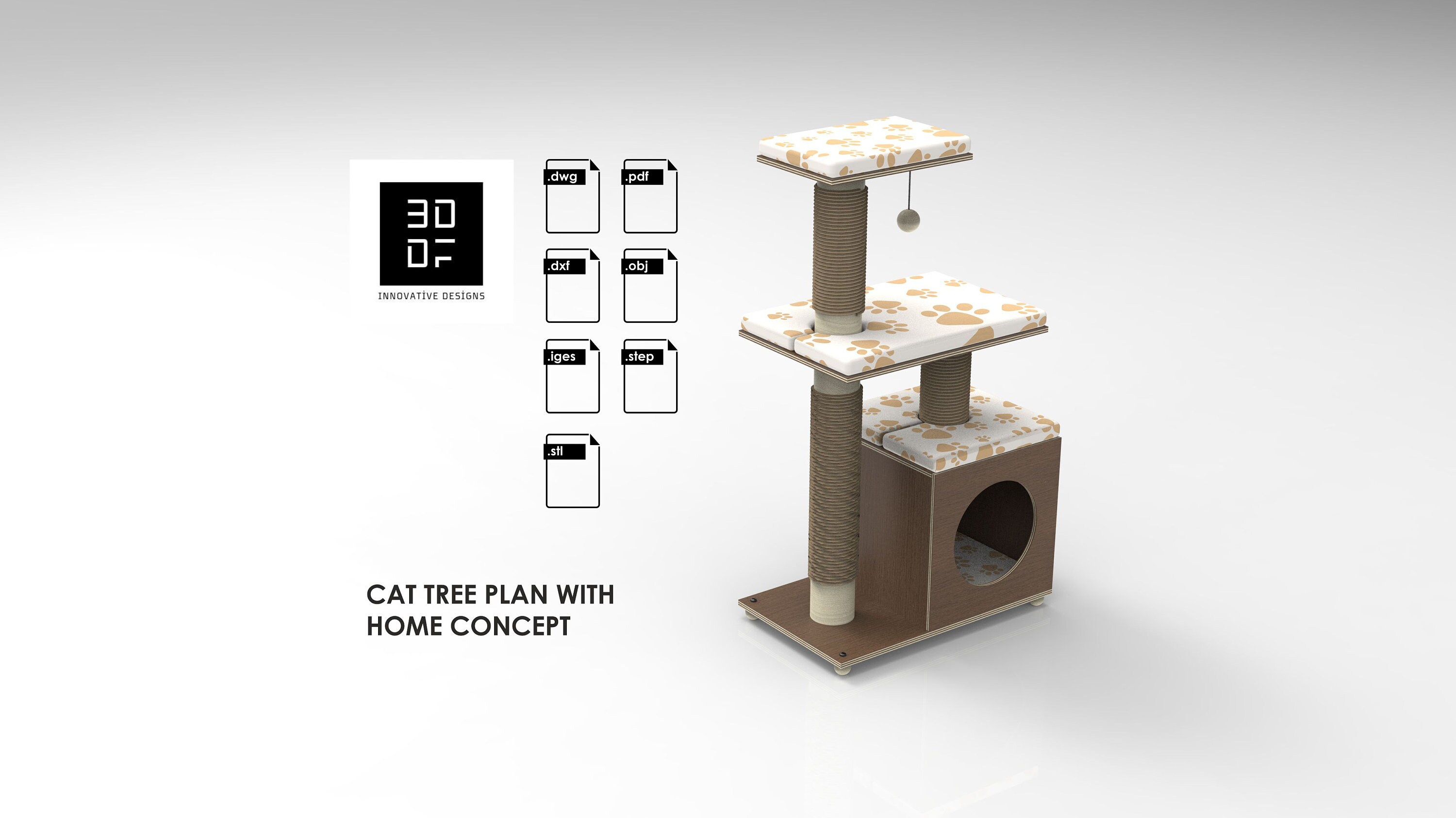 3 tiered Cat House containing Cat Tree Production Plan. Etsy