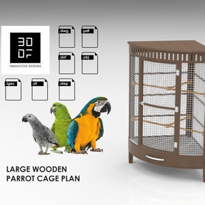 90 Angular Wooden Parrot Cage Design