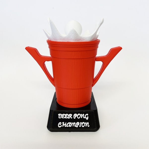 Beer Pong Trophy, Personalized Trophy, Custom Trophy, Handmade, 3D Printed, Beer Pong Award, Large Trophy, Award Cup