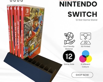 Game Stand Organizer met 12 slots voor gemakkelijke toegang tot het spel - Premium 3D-geprinte opslagoplossing en accessoire - Compatibel met Nintendo Switch-spellen
