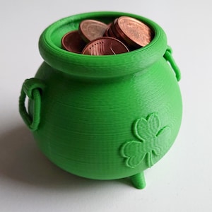 Money Pot For St Patricks Day, Lucky Charms Pot, Piggy Bank, Money Box, Coin Box, Coin Jar, Irish Gift