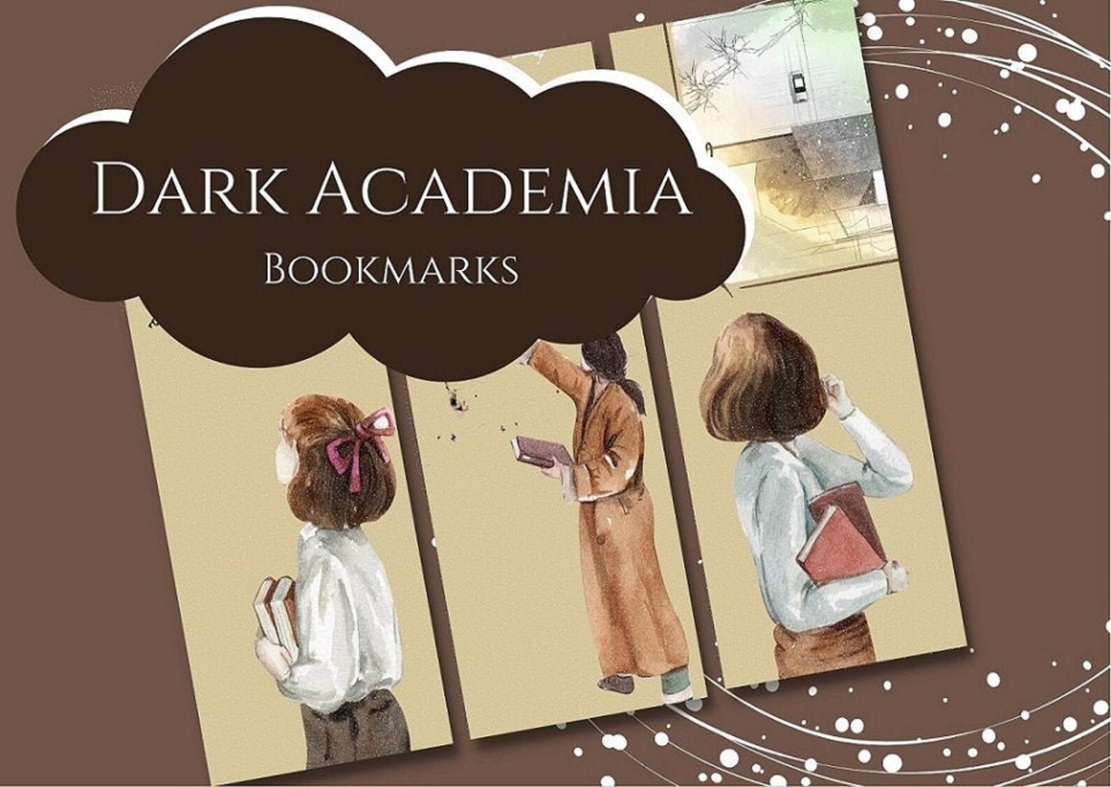 dark academia inspired bookmarks printable bookmarks digital etsy