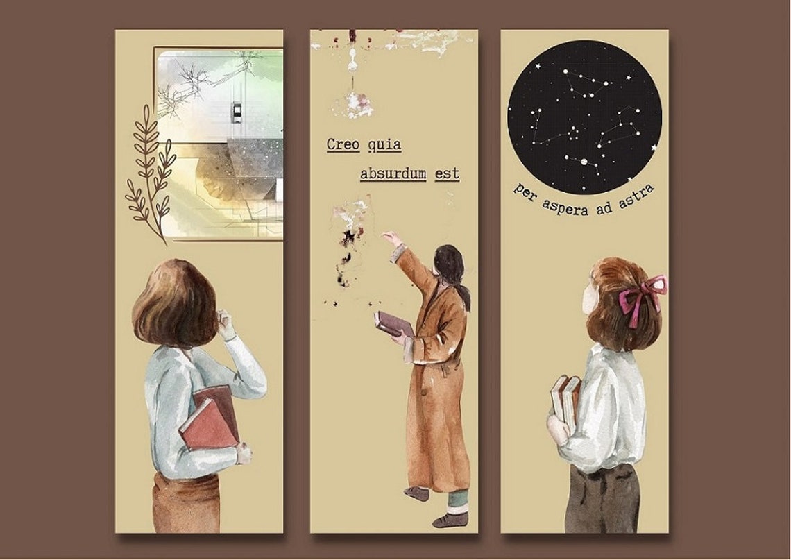 dark academia inspired bookmarks printable bookmarks digital etsy