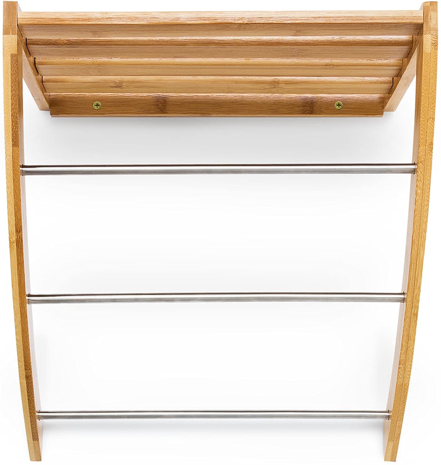 Bamboo Towel Holder With 3 Towel Rails Towel Holder With Shelf Etsy UK