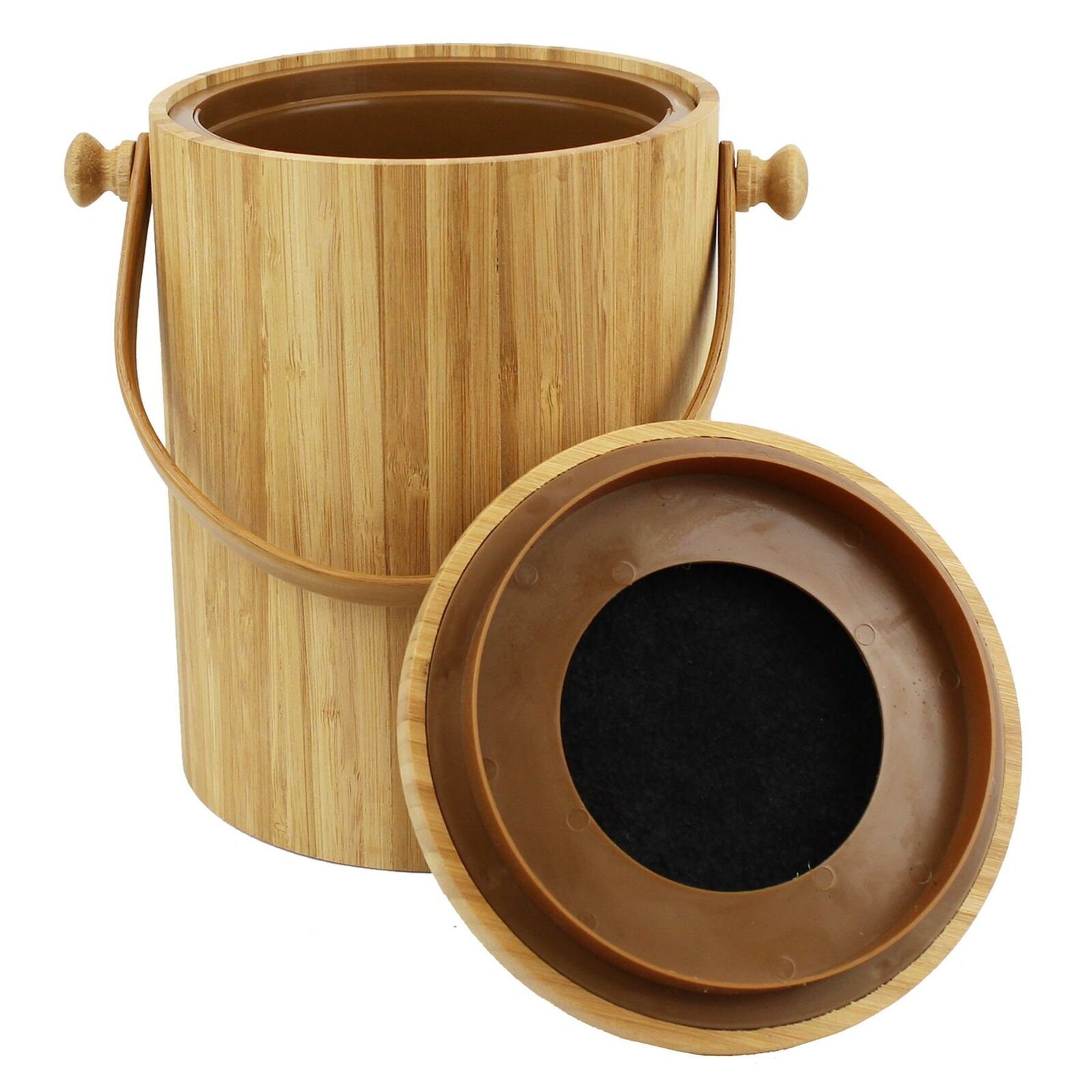 Round Wooden Bamboo Compost Caddy/bin for Food Waste Recycling Etsy UK