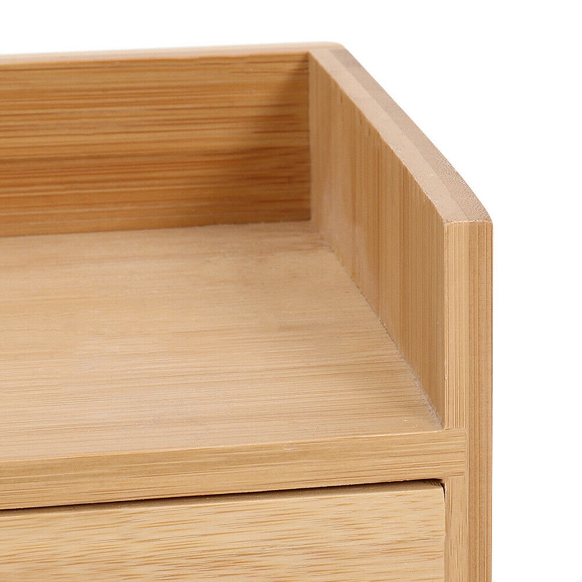 Bamboo 3 Drawers Storage Box Home & Office Desk Table Organiser Case