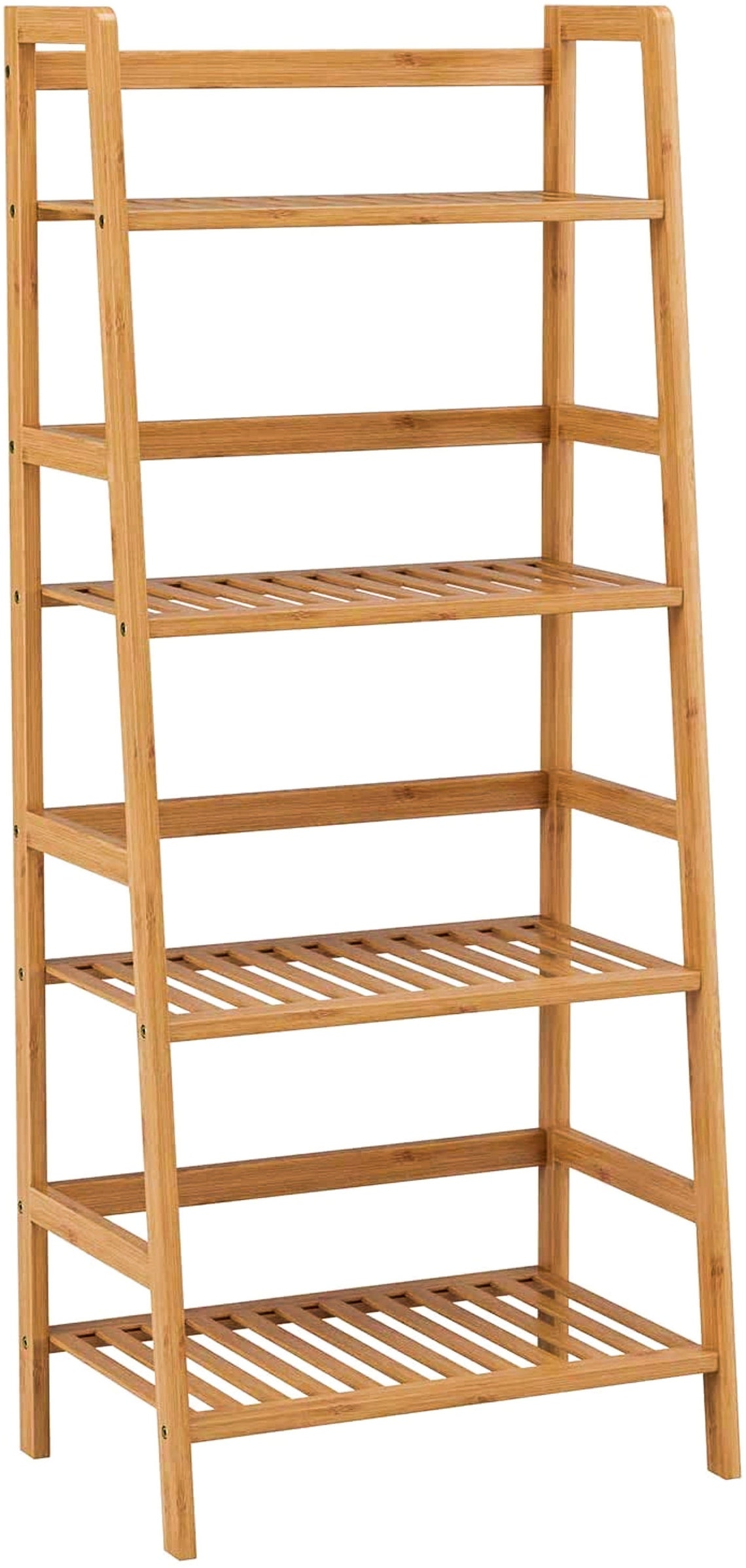 4 Tier Ladder Shelf Unit Bamboo Storage Shelves Bookcase Stand Etsy