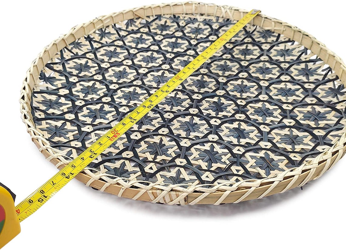 Round Serving Trays 13.8 Inches black Floral Etsy UK