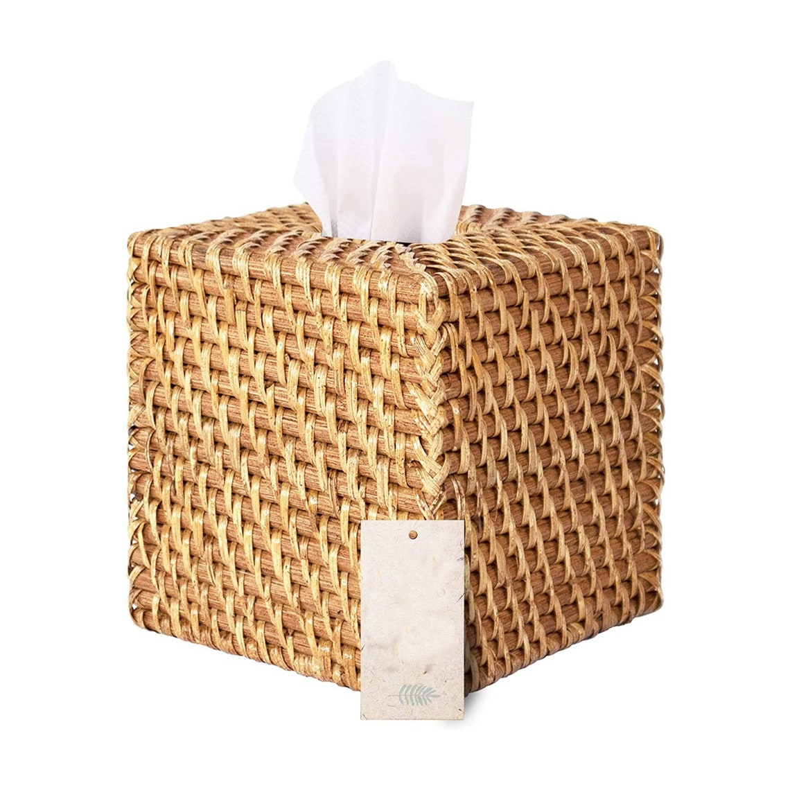 Woven Rattan Square Tissue Box Holder Kitchen Bathroom Car Etsy