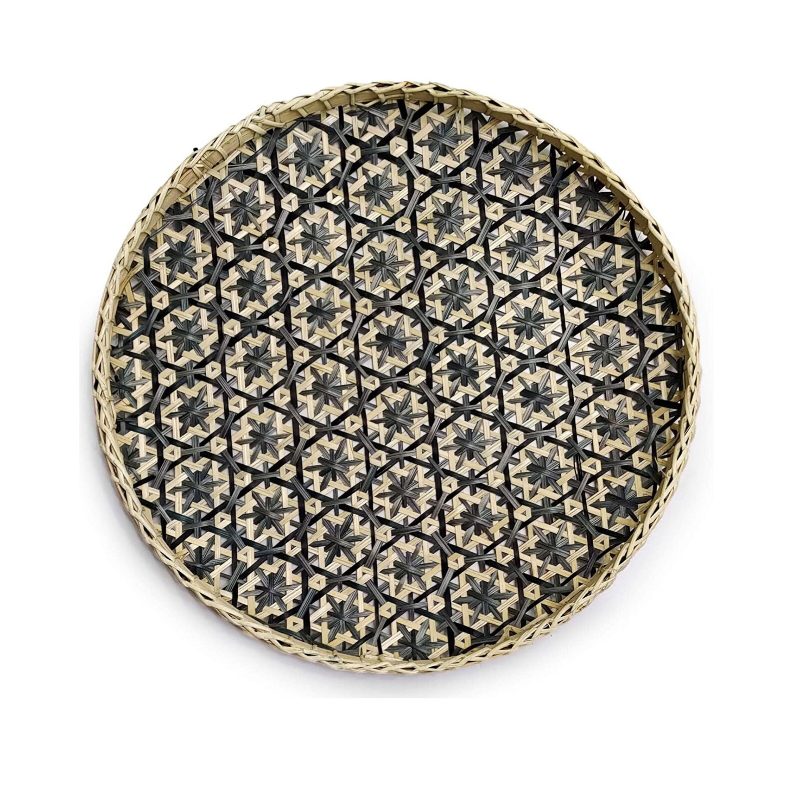 Round Serving Trays 13.8 Inches black Floral Etsy UK