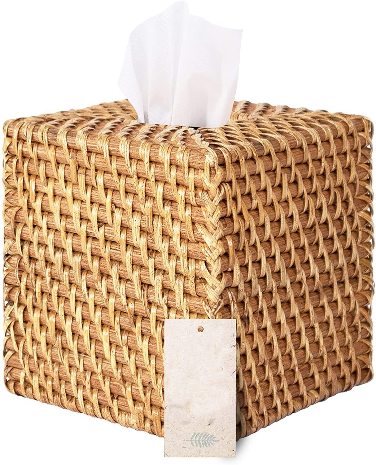 Woven Rattan Square Tissue Box Holder Kitchen Bathroom Car Etsy