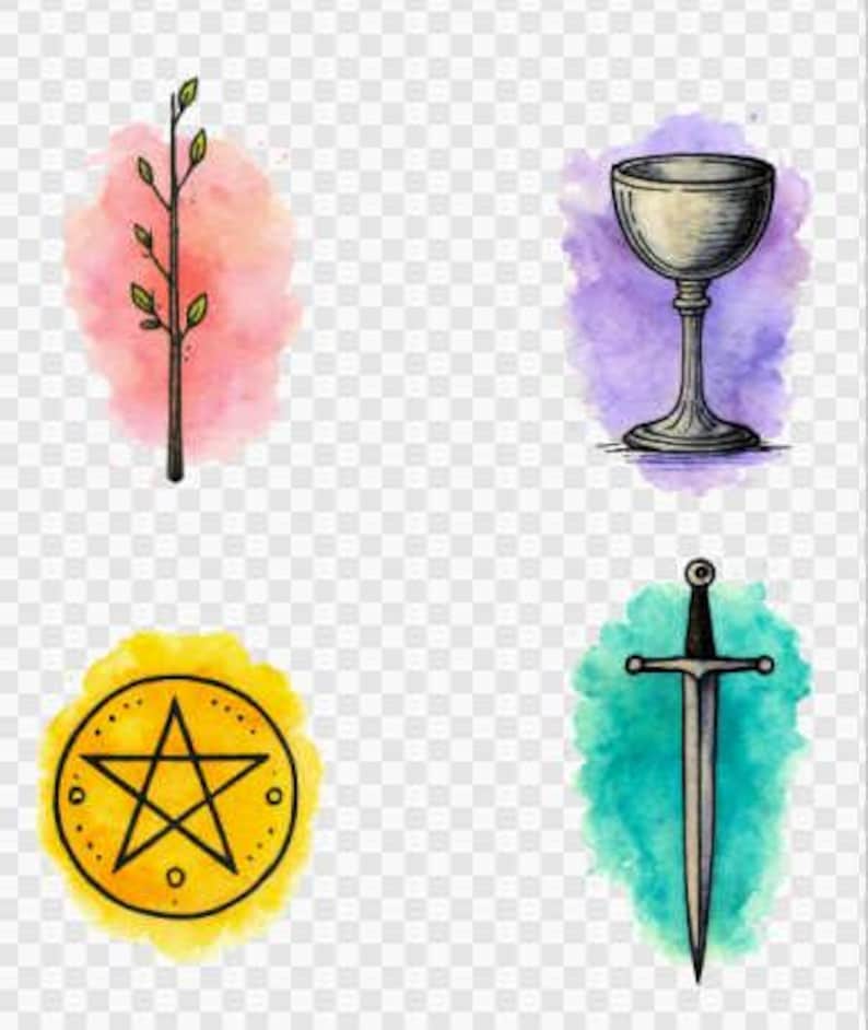 Javascript Tarot Suit Icons Tarot Suit Symbols, Colorful Background PNG | Wands, Cups, Pentacles ...