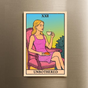 Aimant de tarot simple 2 x 3 po, carte de tarot moderne, art mural féministe drôle, décoration soins personnels, illustration d'autonomisation, aimant pour réfrigérateur