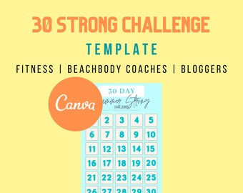 75 Hard Template | 30 Hard | 30 Hard Template | 30 Day Challenge Tracker | Habit Tracker | 30 Day Template | Editable Tracker