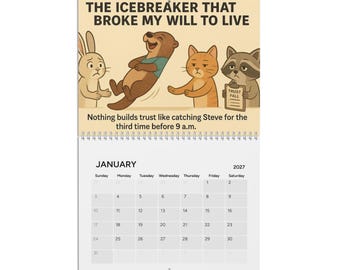 Funny 2027 Office Calendars, Sarcastic Work Humor Gifts, Funny Coworker Gag Gifts, White Elephant, Yankee Swap, Gift Exchange, Secret Santa