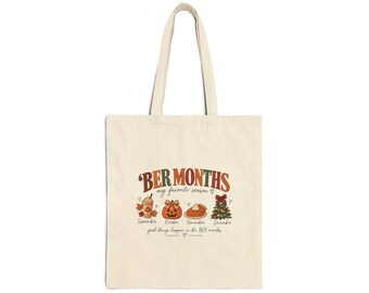 Fall Lover Cotton Canvas Tote Bag, Autumn lover tote , fall lover gift, ber months, fall months, thanksgiving, Halloween, Christmas, gift